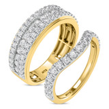 Photo of Faye 1 1/2 ct tw. Lab Grown Diamond Wedding Band Set 14K Yellow Gold [WB1675Y]