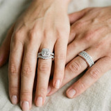 Photo of Faye 4 1/4 ct tw. Lab Grown Diamond Round Solitaire Trio Set 10K Rose Gold [BT1675R-L195]