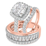 Photo of Faye 4 1/4 ct tw. Lab Grown Diamond Round Solitaire Trio Set 10K Rose Gold [BT1675R-L195]