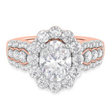Photo of Dorah 4 1/4 ct tw. Lab Grown Diamond Oval Solitaire Trio Set 14K Rose Gold [BT1667RE-I195]