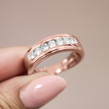 Photo of Effie 1/2 ct tw. Lab Grown Diamonds Mens Band 14K Rose Gold [BT1662RM]