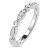 Photo of Effie 2/3 ct tw. Lab Grown Diamond Wedding Band Set 14K White Gold [BT1662WL]