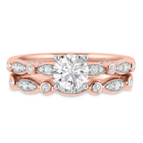 Photo of Effie 1 1/2 ct tw. Lab Grown Diamond Round Solitaire Bridal Set 14K Rose Gold [BR1662R-L095]