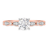 Photo of Effie 1 1/2 ct tw. Lab Grown Diamond Round Solitaire Bridal Set 14K Rose Gold [BT1662RE-L095]