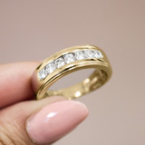 Photo of Effie 1/2 ct tw. Lab Grown Diamonds Mens Band 14K Yellow Gold [BT1662YM]