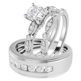 Photo of Effie 2 ct tw. Lab Grown Diamond Round Solitaire Trio Set 10K White Gold [BT1662W-L095]
