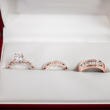 Photo of Effie 2 ct tw. Lab Grown Diamond Round Solitaire Trio Set 14K Rose Gold [BT1662R-L095]