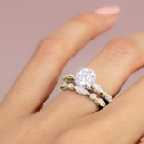 Photo of Effie 1 1/2 ct tw. Lab Grown Diamond Round Solitaire Bridal Set 10K Yellow Gold [BR1662Y-L095]