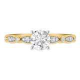 Photo of Effie 1 1/2 ct tw. Lab Grown Diamond Round Solitaire Bridal Set 10K Yellow Gold [BT1662YE-L095]
