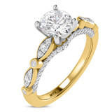 Photo of Effie 1 1/2 ct tw. Lab Grown Diamond Round Solitaire Bridal Set 10K Yellow Gold [BT1662YE-L095]