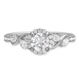 Photo of Poul 1 1/6 ct tw. Lab Grown Diamond Round Solitaire Bridal Set 14K White Gold [BT1670WE-L060]