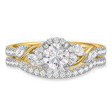Photo of Poul 1 1/6 ct tw. Lab Grown Round Solitaire Bridal Set 14K Yellow Gold [BR1670Y-L060]