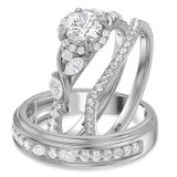 Photo of Poul 1 1/2 ct tw. Lab Grown Diamond Round Solitaire Trio Set 14K White Gold [BT1670W-L060]