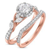 Photo of Poul 1 1/6 ct tw. Lab Grown Diamond Round Solitaire Bridal Set 10K Rose Gold [BR1670R-L060]