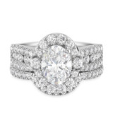 Photo of Ergo 3 1/2 ct tw. Lab Grown Diamond Oval Solitaire Bridal Set 14K White Gold [BR1684W-I195]