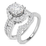 Photo of Ergo 3 1/2 ct tw. Lab Grown Diamond Oval Solitaire Bridal Set 14K White Gold [BR1684W-I195]