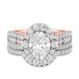 Photo of Ergo 3 1/2 ct tw. Lab Grown Diamond Oval Solitaire Bridal Set 14K Rose Gold [BR1684R-I195]
