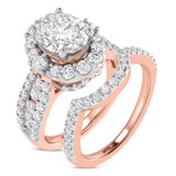 Photo of Ergo 3 1/2 ct tw. Lab Grown Diamond Oval Solitaire Bridal Set 14K Rose Gold [BR1684R-I195]