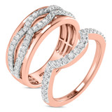 Photo of Ergo 3/4 ct tw. Lab Grown Diamond Wedding Band Set 14K Rose Gold [WB1684R]