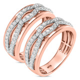 Photo of Ergo 1 ct tw. Lab Grown Diamond Same Sex Mens Band Set 14K Rose Gold [WM1684R]