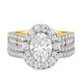 Photo of Ergo 3 1/2 ct tw. Lab Grown Diamond Oval Solitaire Bridal Set 10K Yellow Gold [BR1684Y-I195]