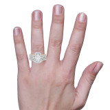 Photo of Ergo 4 ct tw. Lab Grown Diamond Oval Solitaire Trio Set 10K Yellow Gold [BR1684Y-I195] [HT]