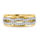 Photo of Ergo 4 ct tw. Lab Grown Diamond Oval Solitaire Trio Set 10K Yellow Gold [BT1684YM]