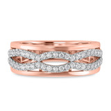 Photo of Ergo 3/4 ct tw. Lab Grown Diamond Wedding Band Set 10K Rose Gold [BT1684RM]