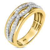 Photo of Ergo 1 ct tw. Lab Grown Diamond Same Sex Mens Band Set 10K Yellow Gold [BT1684YM]