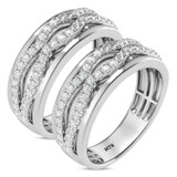 Photo of Ergo 1 ct tw. Lab Grown Diamond Same Sex Mens Band Set 10K White Gold [WM1684W]