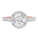 Photo of Evie 3 ct tw. Lab Grown Diamond Round Solitaire Bridal Set 14K Rose Gold [BT1673RE-L195]