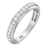 Photo of Evie 7/8 ct tw. Lab Grown Diamond Wedding Band Set 14K White Gold [BT1673WM]