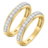 Photo of Evie 1 ct tw. Lab Grown Diamond Same Sex Mens Band Set 14K Yellow Gold [WM1673Y]