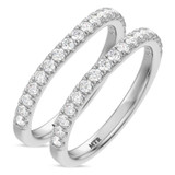 Photo of Evie 3/4 ct tw. Lab Grown Diamond Same Sex Ladies Band Set 10K White Gold [WL1673W]