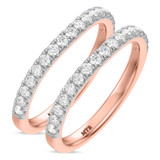 Photo of Evie 3/4 ct tw. Lab Grown Diamond Same Sex Ladies Band Set 10K Rose Gold [WL1673R]