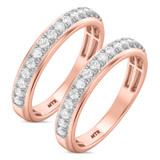 Photo of Evie 1 ct tw. Lab Grown Diamond Same Sex Mens Band Set 10K Rose Gold [WM1673R]