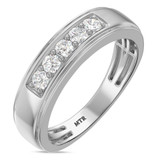 Photo of Clarus 1/2 ct tw. Lab Grown Diamonds Mens Band 10K White Gold [BT1660WM]