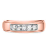 Photo of Clarus 1 ct tw. Lab Grown Diamond Same Sex Mens Band Set 14K Rose Gold [BT1660RM]