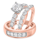 Photo of Clarus 4 ct tw. Lab Grown Diamond Round Solitaire Trio Set 10K Rose Gold [BT1660R-L145]