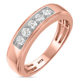 Photo of Clarus 1 ct tw. Lab Grown Diamond Same Sex Mens Band Set 10K Rose Gold [BT1660RM]
