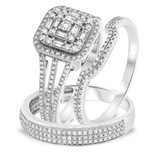 Photo of Kai 1 1/2 ct tw. Diamond Fancy Cluster Trio Set 14K White Gold [BT483W-C000]