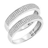 Photo of Kai 1 1/7 ct tw. Diamond Same Sex Mens Band Set 14K White Gold [WM483W]