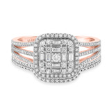 Photo of Kai 7/8 CT. T.W. Diamond Fancy Cluster Bridal Set 10K Rose Gold [BR483R-C000]