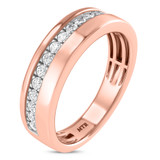 Photo of Daisy 7/8 ct tw. Lab Grown Diamond Same Sex Mens Band Set 14K Rose Gold [BT1659RM]