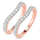 Photo of Daisy 2/3 ct tw. Lab Grown Diamond Same Sex Ladies Band Set 14K Rose Gold [WL1659R]