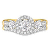 Photo of Nino 1 3/4 ct tw. Lab Grown Diamond Round Solitaire Bridal Set 14K Yellow Gold [BR1680Y-L070]