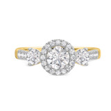 Photo of Nino 1 3/4 ct tw. Lab Grown Diamond Round Solitaire Bridal Set 14K Yellow Gold [BT1680YE-L070]