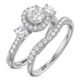 Photo of Nino 1 3/4 ct tw. Lab Grown Diamond Round Solitaire Bridal Set 10K White Gold [BR1680W-L070]