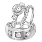 Photo of Nino 2 1/4 ct tw. Lab Grown Diamond Round Solitaire Trio Set 10K White Gold [BT1680W-L070]