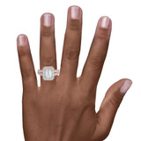 Photo of Eden 3 ct tw. Lab Grown Diamond Emerald Solitaire Engagement Ring 10K Rose Gold [BT1664RE-N195] [HT-3]